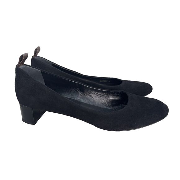 Louis Vuitton Uniformes Black Suede Block Small Heels Size 41 MSRP $1495 Luxury - Picture 1 of 8